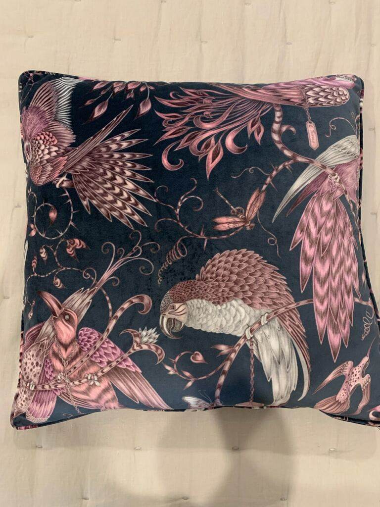 Designer Bespoke Cushion - Navy Blue & Old Pink