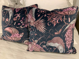 Designer Bespoke Cushion - Navy Blue & Old Pink