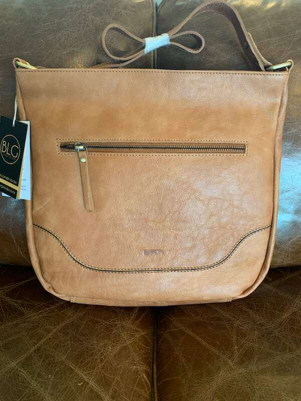 Buffed Leather Shoulder Bag - Tan