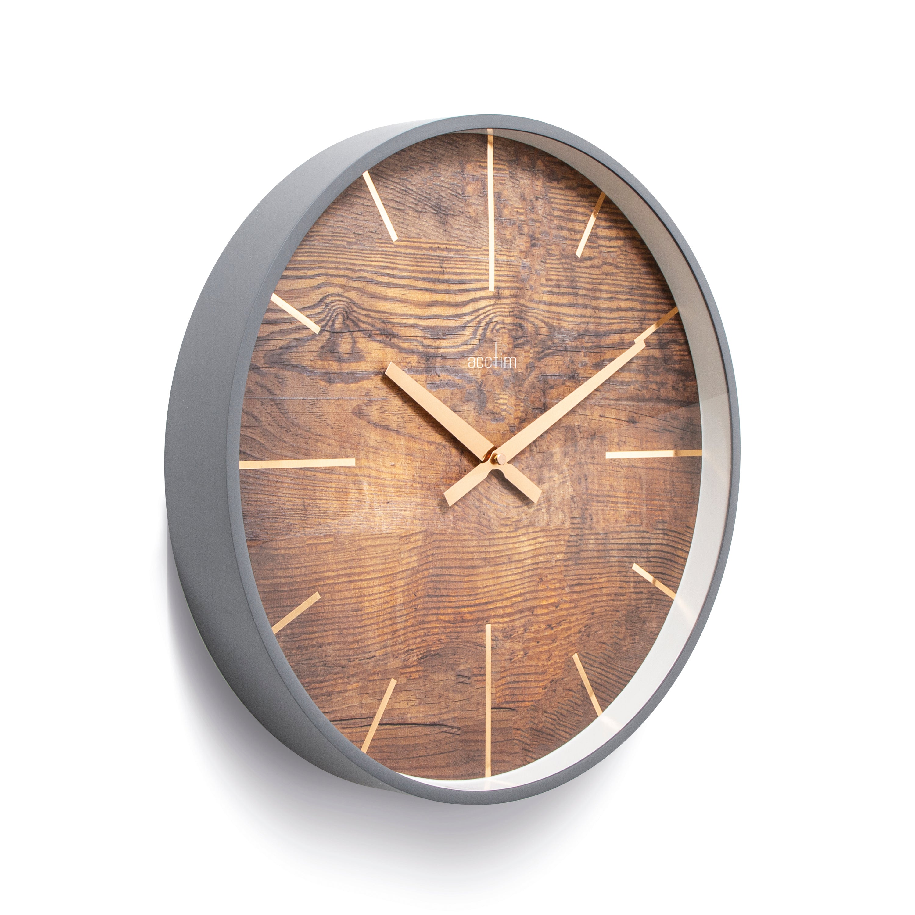 Acctim 'Hancock' 40cm wall clock in Grey/Oak