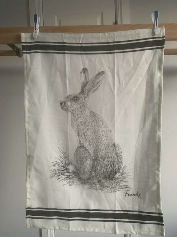 Rosalie Dixon White Linen with Frank Tea Towel