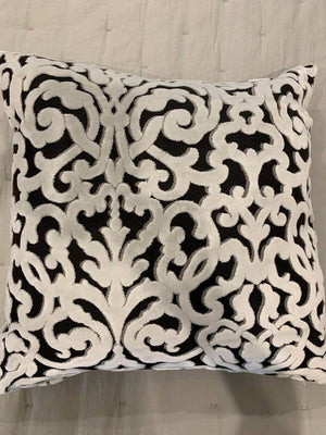 Designer Bespoke Cushion - Black & White Velvet