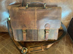 Aged Genuine Leather Briefcase