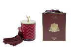 Christmas Red Herringbone Candle with Deer Lid - Coconut Biscuit