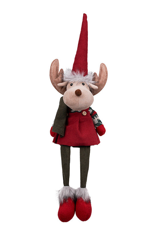 Ruby Red/Green Sitting Deer Girl 55cm