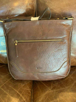 Buffed Leather Shoulder Bag - Brown