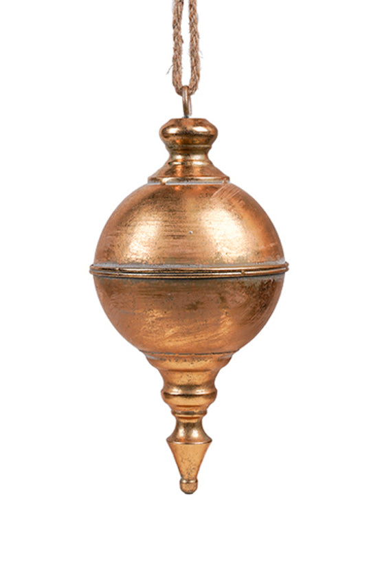 Over-sized Antique Gold Metal Finial Hanging Decor - Small