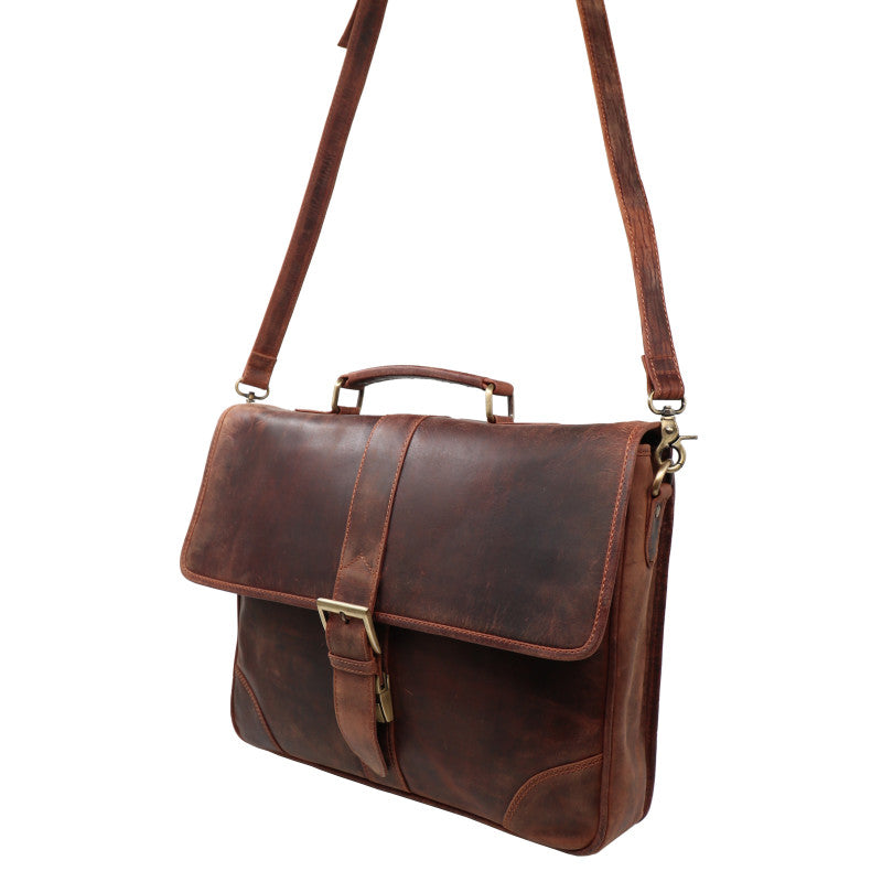 STOCKMAN 15" LAPTOP LEATHER BRIEF BAG