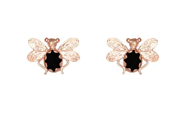 Simply Italian - Black Bee Stud Earrings