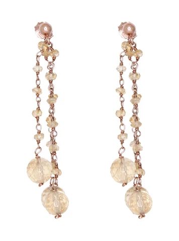 Simply Italian Earrings - Citrine 3 Strand Drop