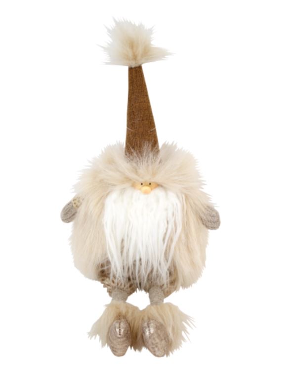 Bronze Hanging Santa with Faux Fur Vest Small