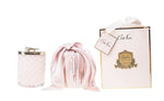 Cote Noire - Herringbone Candle With Scarf - Pink - Pink Rose lid