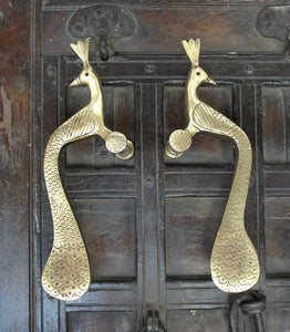 Solid Brass Peacock Handles - Pair
