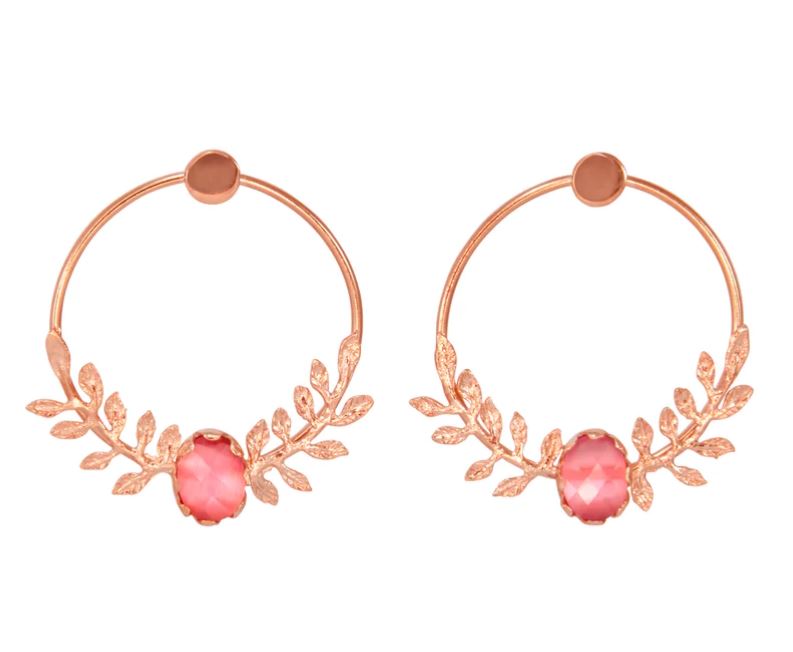 Simply Italian - Pink Stone Wreath Earrings