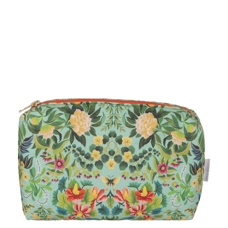 Designers Guild -  Ikebana Damask Aqua Medium Washbag