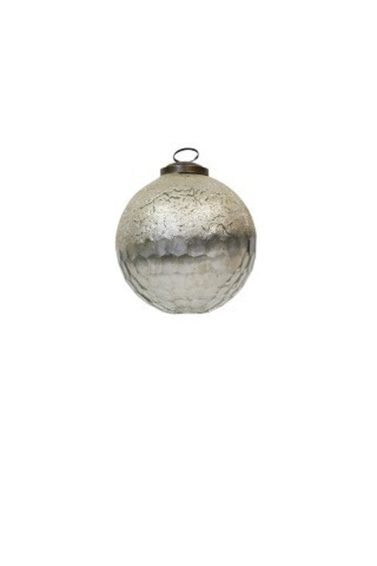 Champagne Faceted Glass Bauble 7cm
