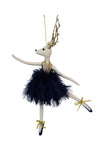 Sapphire Blue Hanging Prancer Deer