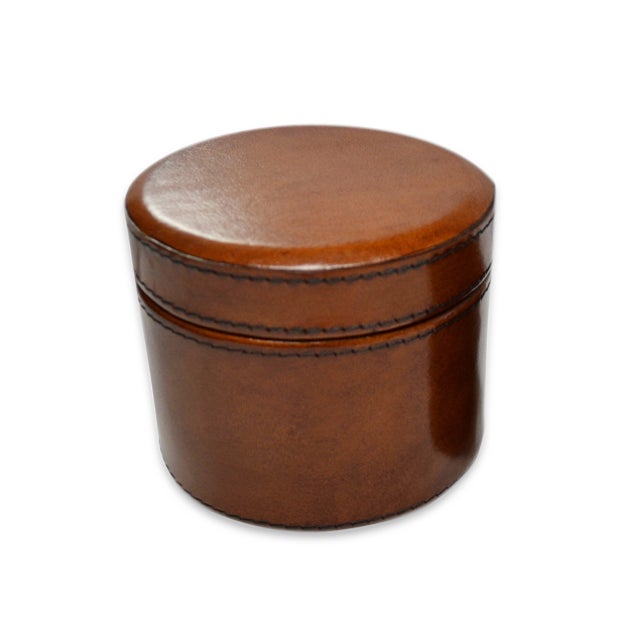 Leather Round Watch/Trinket Box